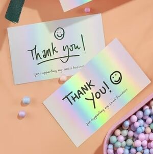 Holographic Rainbow Thank You Cards 25 pc Set